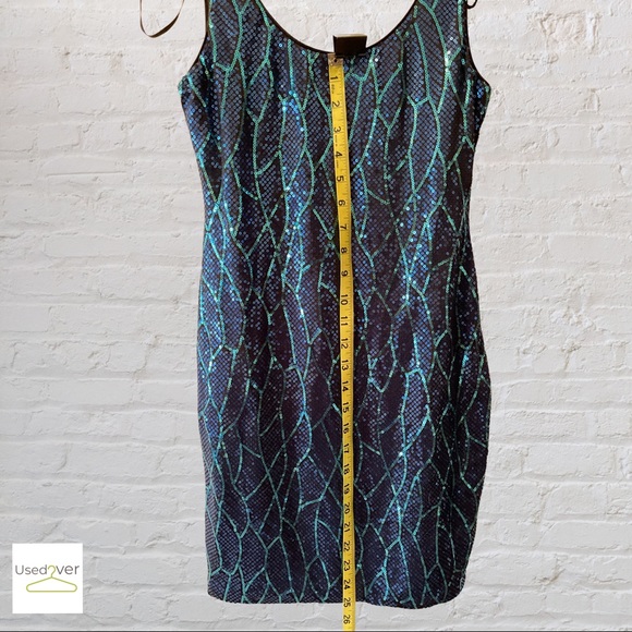 Lily Rose Sz 6 sequenced mini dress leaf design - Picture 5 of 10